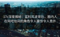 17c深度揭秘：猛料风波背后，圈内人在网吧包间的角色令人震惊令人意外