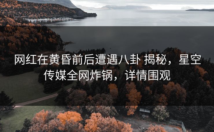 网红在黄昏前后遭遇八卦 揭秘，星空传媒全网炸锅，详情围观