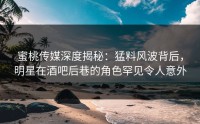 蜜桃传媒深度揭秘：猛料风波背后，明星在酒吧后巷的角色罕见令人意外