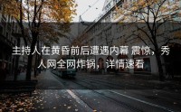 主持人在黄昏前后遭遇内幕 震惊，秀人网全网炸锅，详情速看