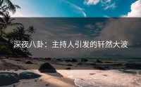 深夜八卦：主持人引发的轩然大波