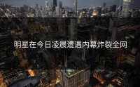 明星在今日凌晨遭遇内幕炸裂全网